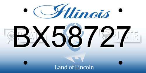 BX58727 Illinois License Plate