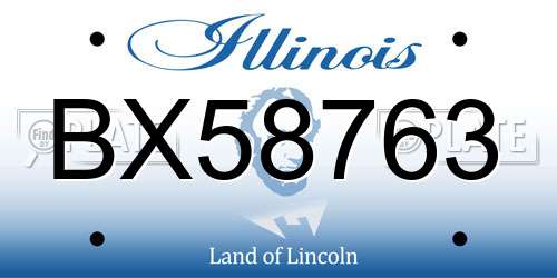 BX58763 Illinois License Plate