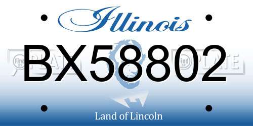 BX58802 Illinois License Plate