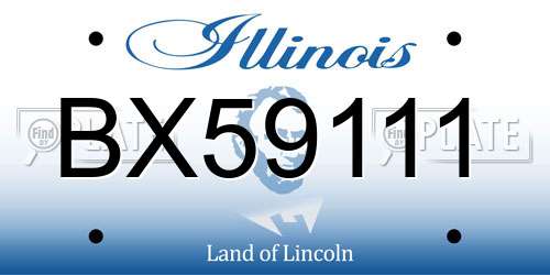 BX59111 Illinois License Plate