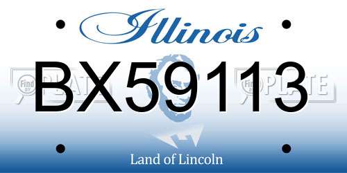 BX59113 Illinois License Plate