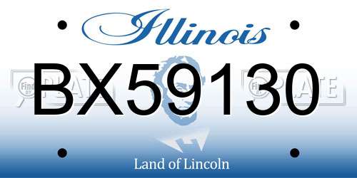 BX59130 Illinois License Plate