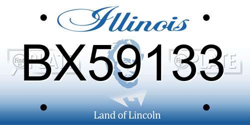 BX59133 Illinois License Plate