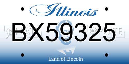 BX59325 Illinois License Plate