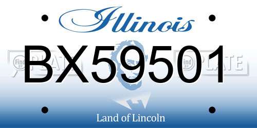 BX59501 Illinois License Plate