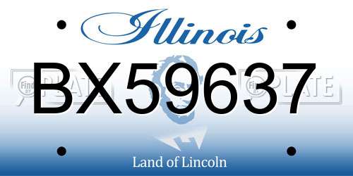 BX59637 Illinois License Plate