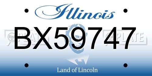 BX59747 Illinois License Plate