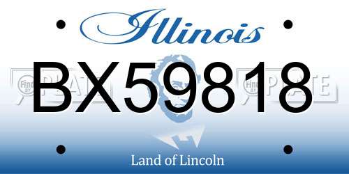 BX59818 Illinois License Plate