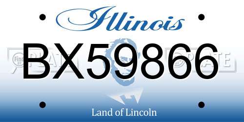 BX59866 Illinois License Plate
