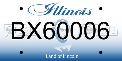 BX60006 Illinois License Plate