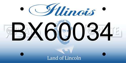 BX60034 Illinois License Plate