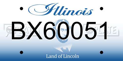 BX60051 Illinois License Plate