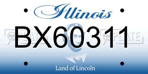 BX60311 Illinois License Plate
