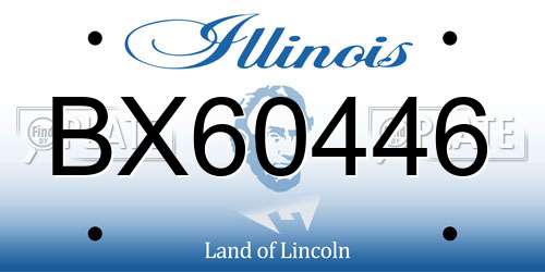 BX60446 Illinois License Plate