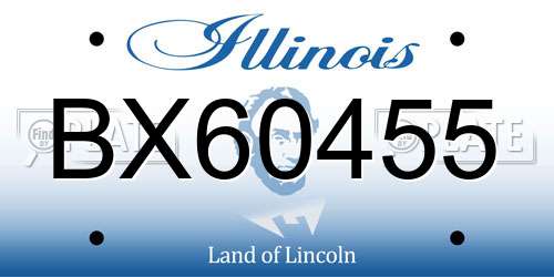 BX60455 Illinois License Plate