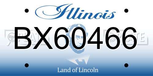 BX60466 Illinois License Plate