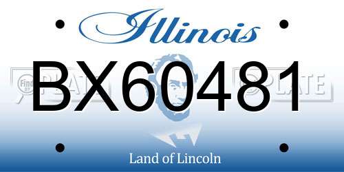 BX60481 Illinois License Plate