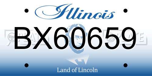BX60659 Illinois License Plate