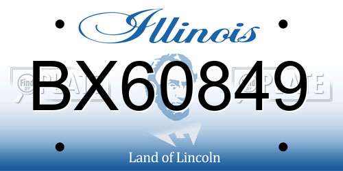 BX60849 Illinois License Plate