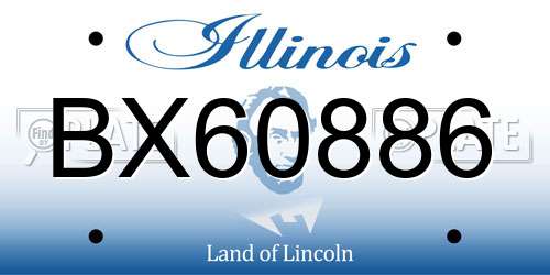 BX60886 Illinois License Plate