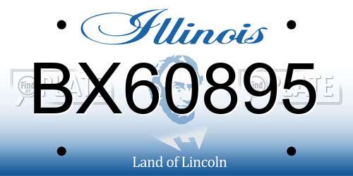 BX60895 Illinois License Plate
