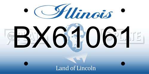BX61061 Illinois License Plate