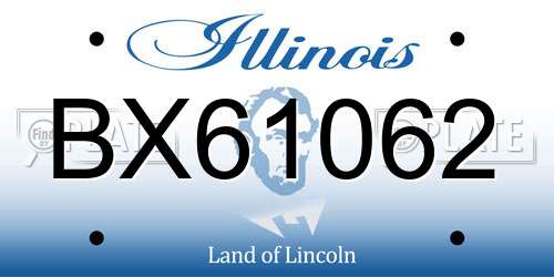 BX61062 Illinois License Plate