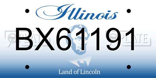 BX61191 Illinois License Plate