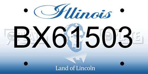 BX61503 Illinois License Plate