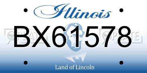 BX61578 Illinois License Plate