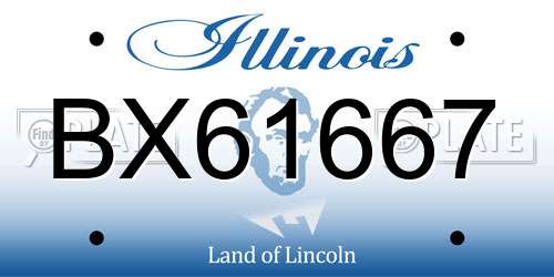 BX61667 Illinois License Plate