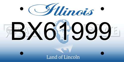 BX61999 Illinois License Plate