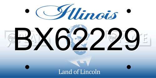 BX62229 Illinois License Plate