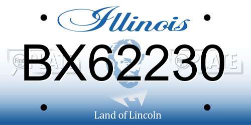 BX62230 Illinois License Plate