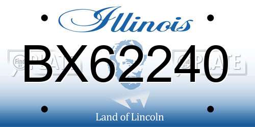 BX62240 Illinois License Plate