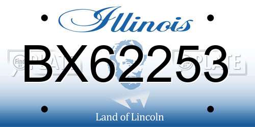 BX62253 Illinois License Plate