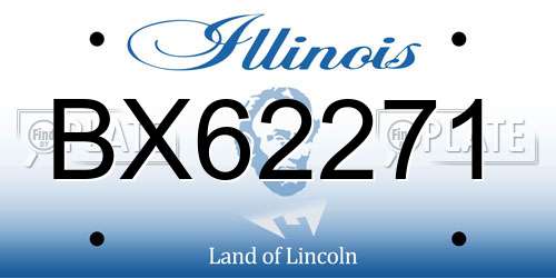 BX62271 Illinois License Plate
