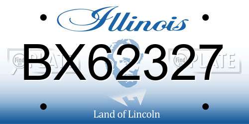 BX62327 Illinois License Plate