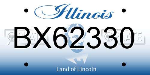 BX62330 Illinois License Plate