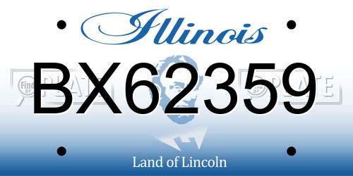 BX62359 Illinois License Plate
