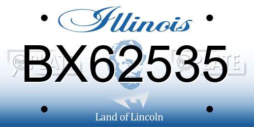 BX62535 Illinois License Plate