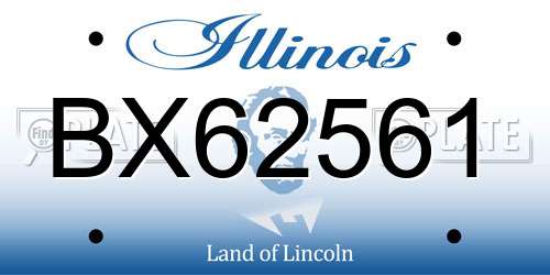 BX62561 Illinois License Plate