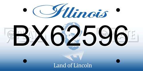 BX62596 Illinois License Plate