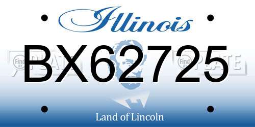 BX62725 Illinois License Plate