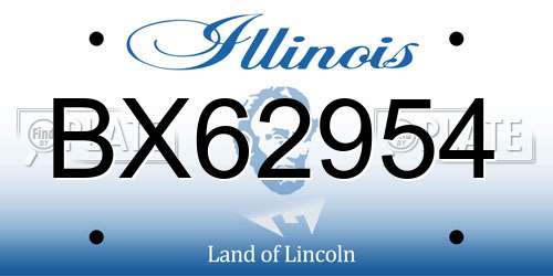 BX62954 Illinois License Plate