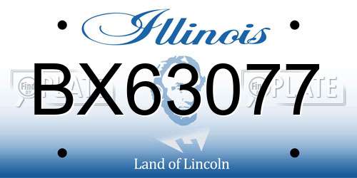BX63077 Illinois License Plate