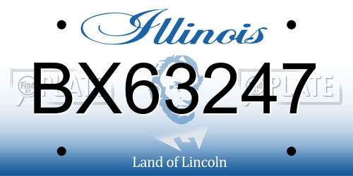 BX63247 Illinois License Plate