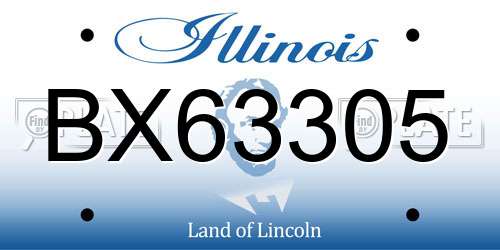 BX63305 Illinois License Plate