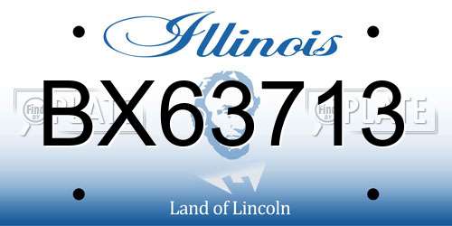 BX63713 Illinois License Plate