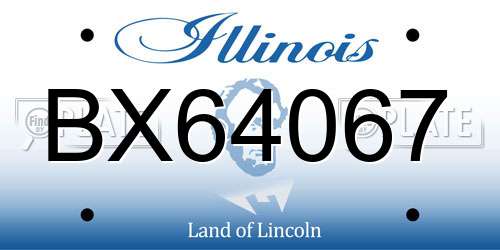 BX64067 Illinois License Plate